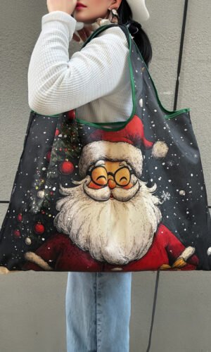 Bluing Large Foldable Christmas Holiday Reusable Oxford Bag