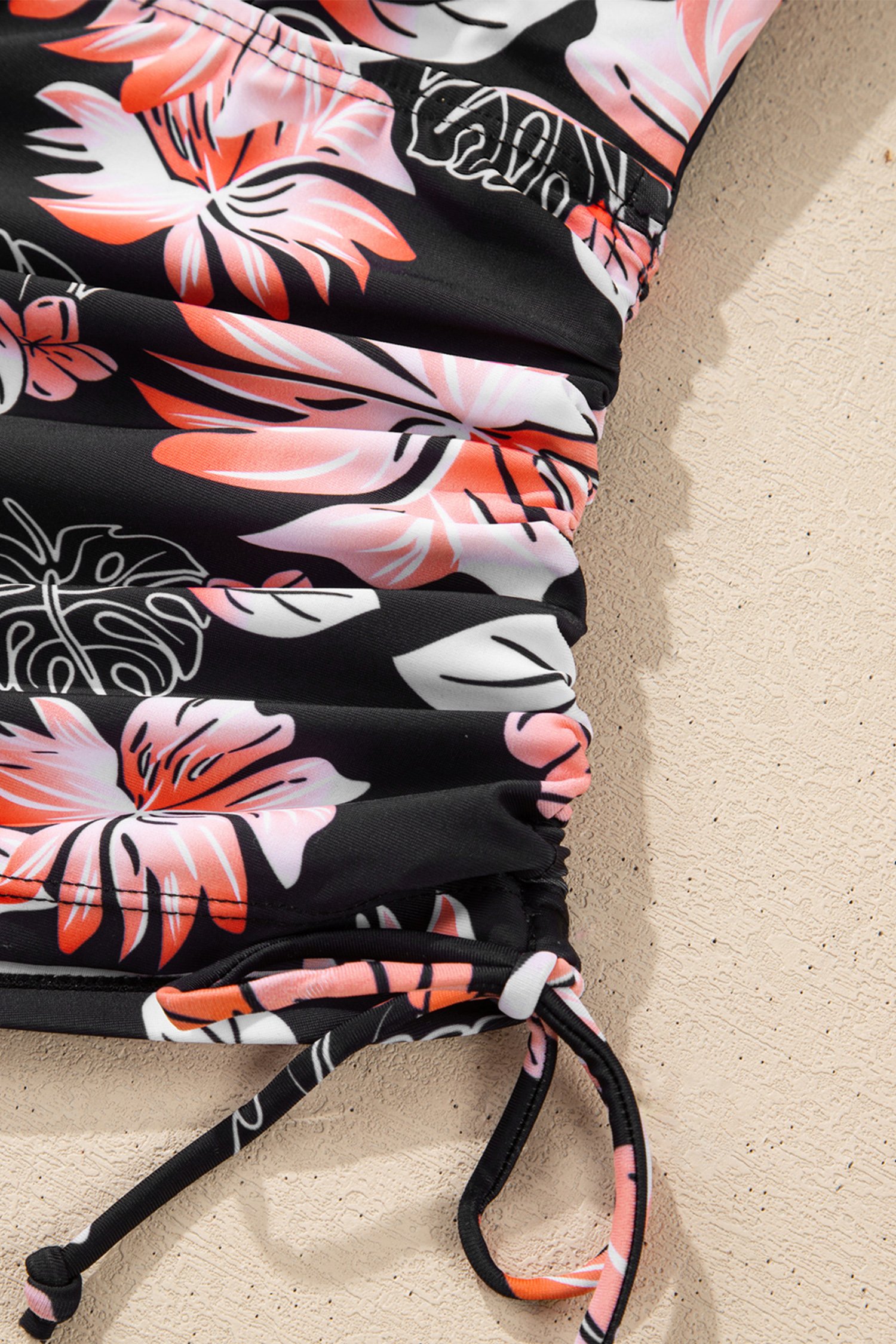 Black Scoop Neck Adjustable Tankini and Matching Skort Bathing Suit - Image 16