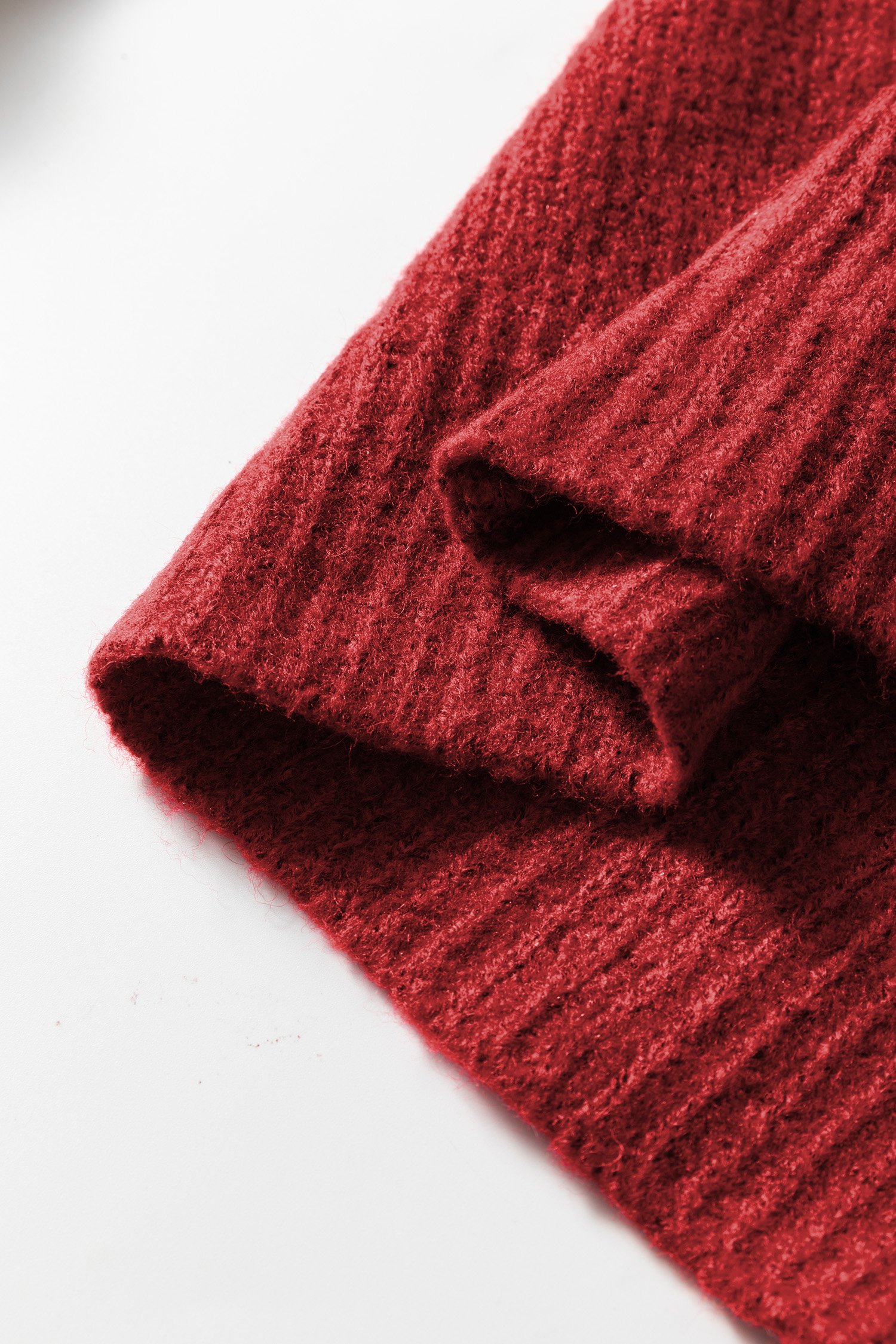 Fiery Red Heart Metal Button V Neck Cardigan Sweater - Image 12