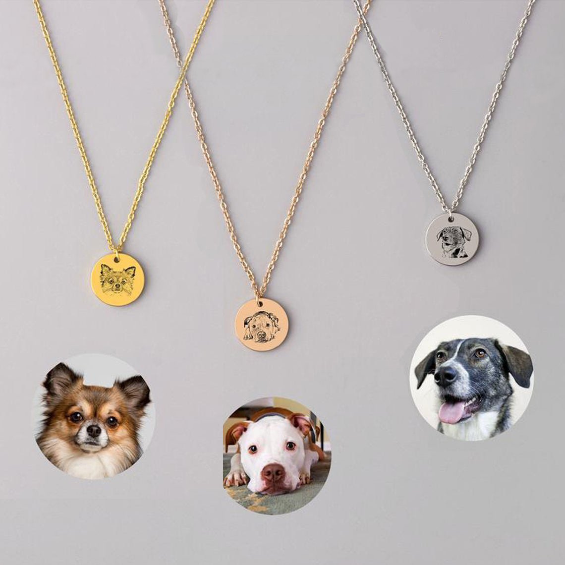 Custom Personalized Pet Portrait Name Necklaces - Image 4