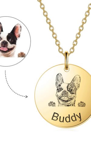 Custom Personalized Pet Portrait Name Necklaces