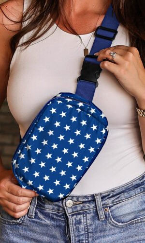 Bluing Independent Day Flag Star Printed Crossbody Bag