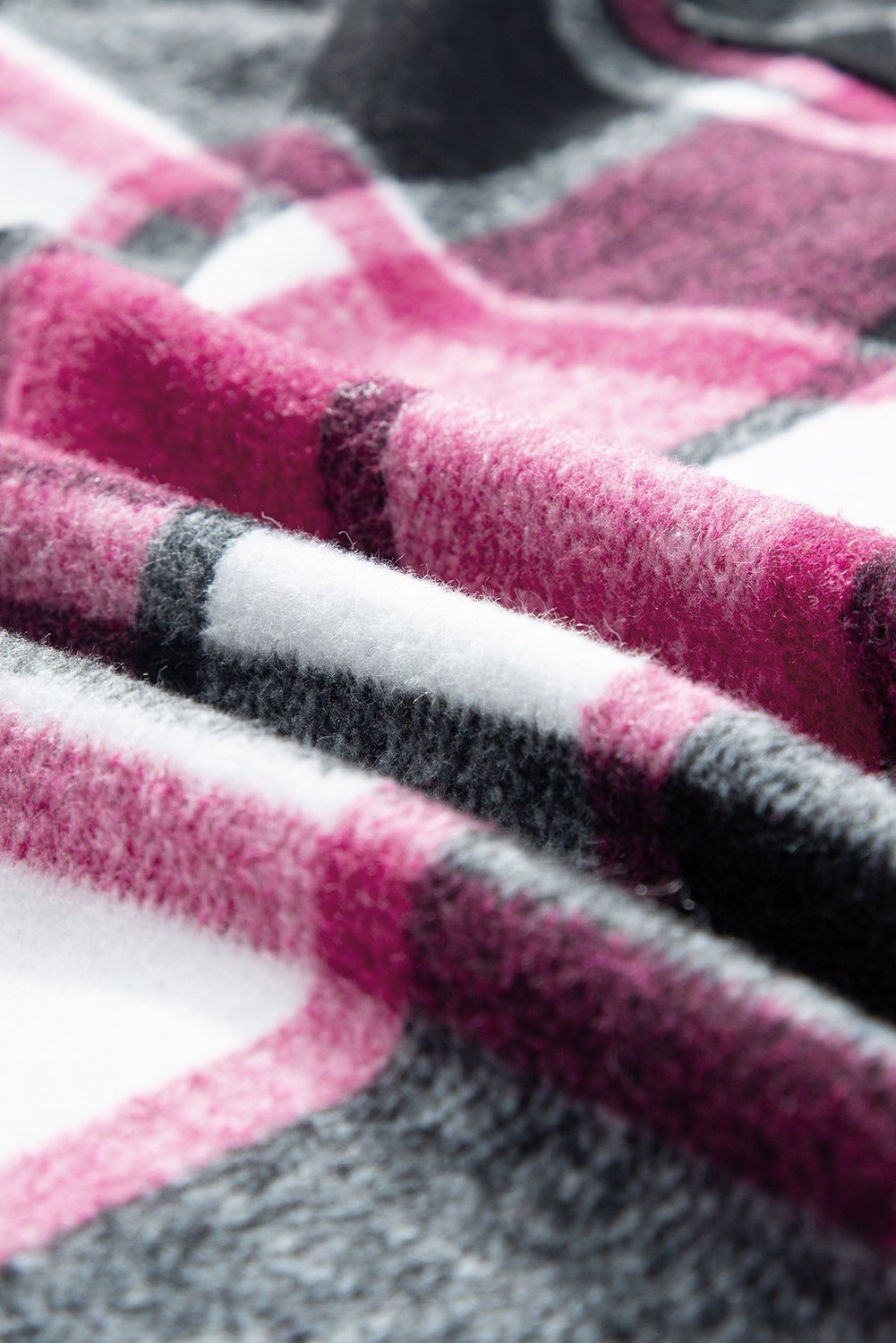 Black Plaid Colorblock Loose Shacket - Image 7