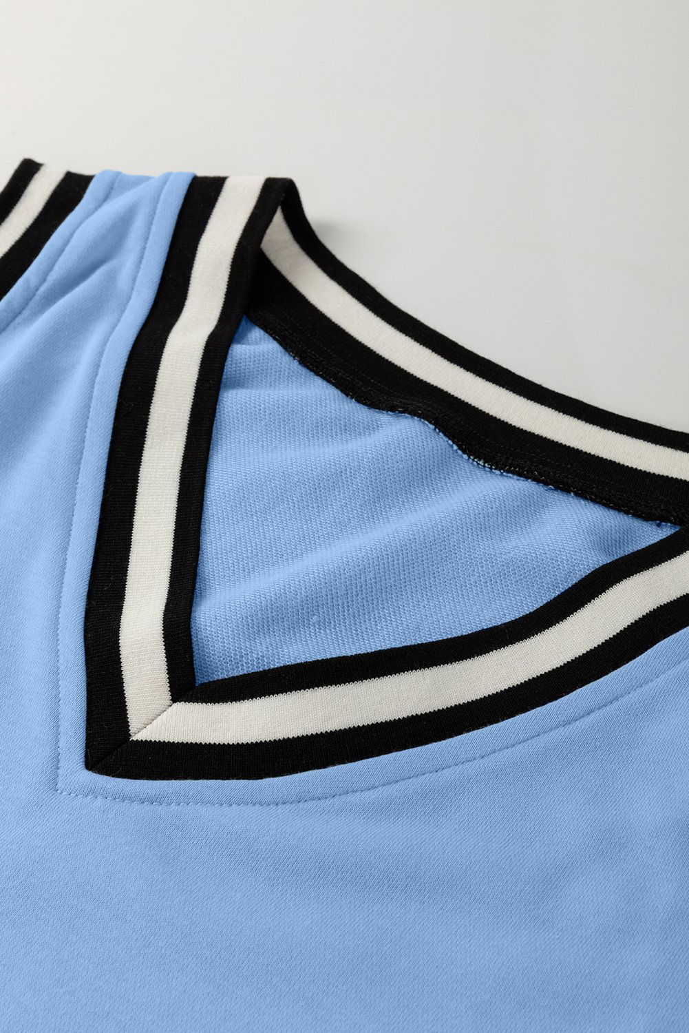 Myosotis Color Contrast Trim V Neck Shift Sleeveless Mini Dress - Image 7