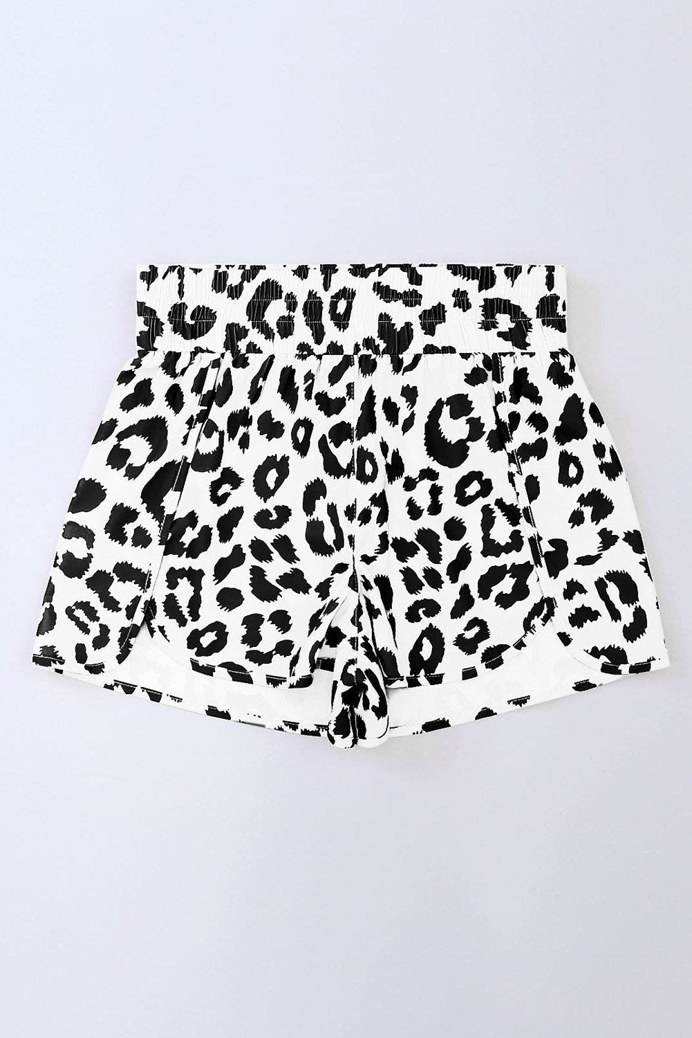 White Leopard High Waisted Athletic Shorts - Image 6