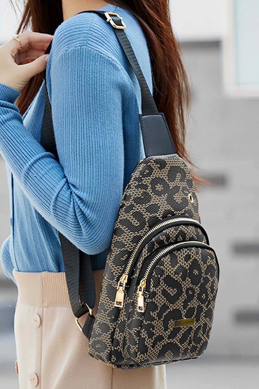 Leopard Print PU Sling Bag - Image 2
