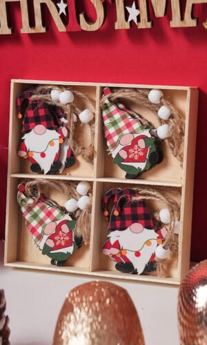 Plaid Christmas Pendant Quad 12PC Set