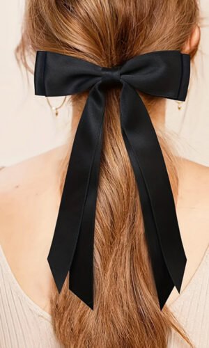 Black Double Bow Knot Alligator Hair Clip