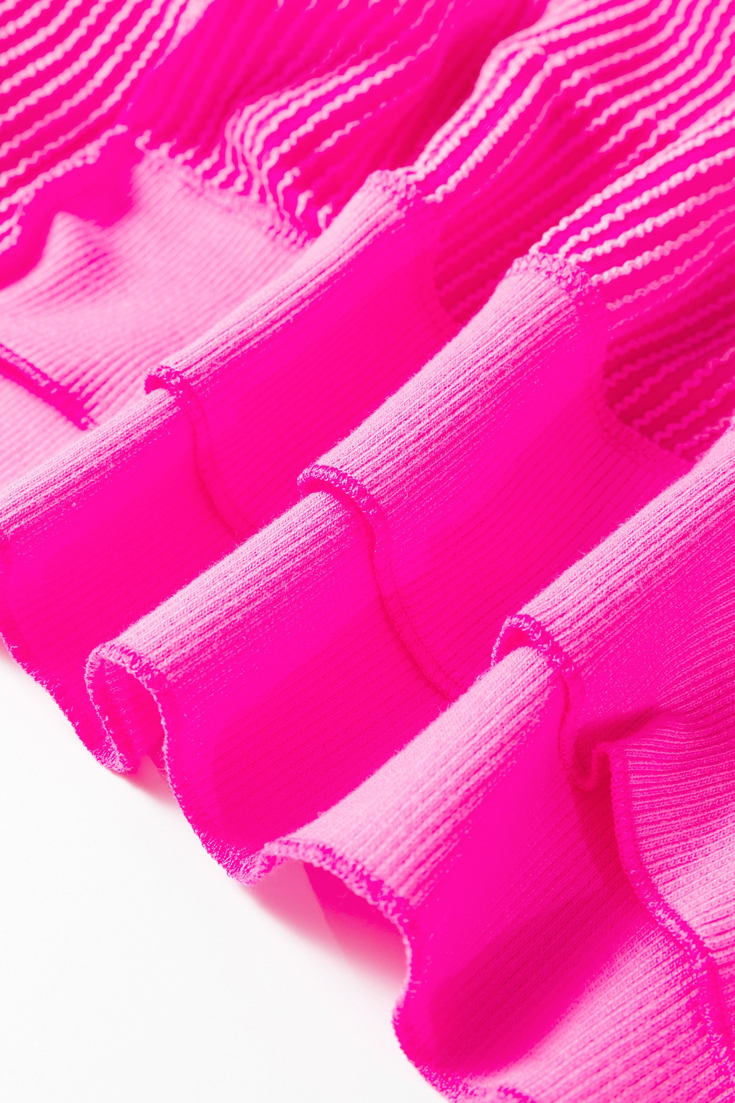 Rose Red Drop Shoulder Uneven Hem Plus Size Twisted Rib Top - Image 6