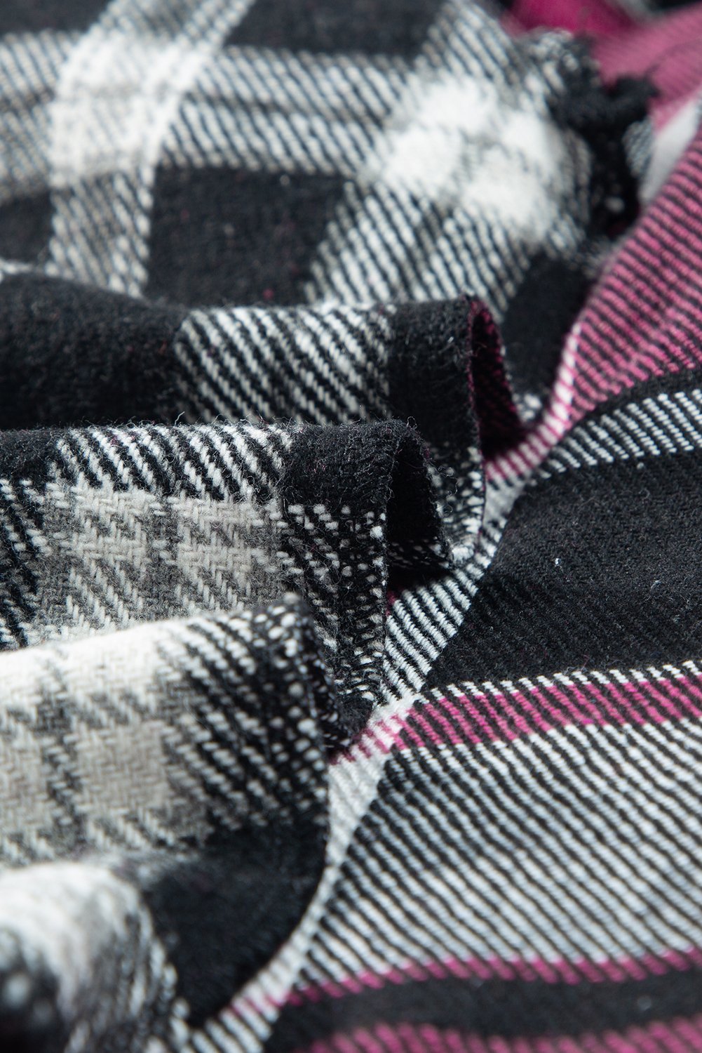 Black Plaid Colorblock Loose Shacket - Image 6