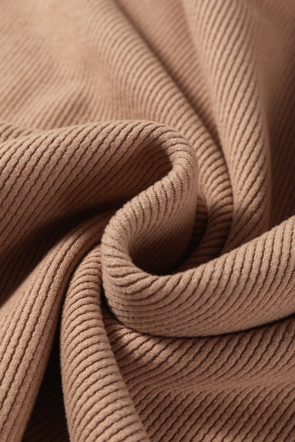 Dark Khaki Leopard Drawstring Pullover Hoodie and High Waist Pants Corduroy Suit - Image 8