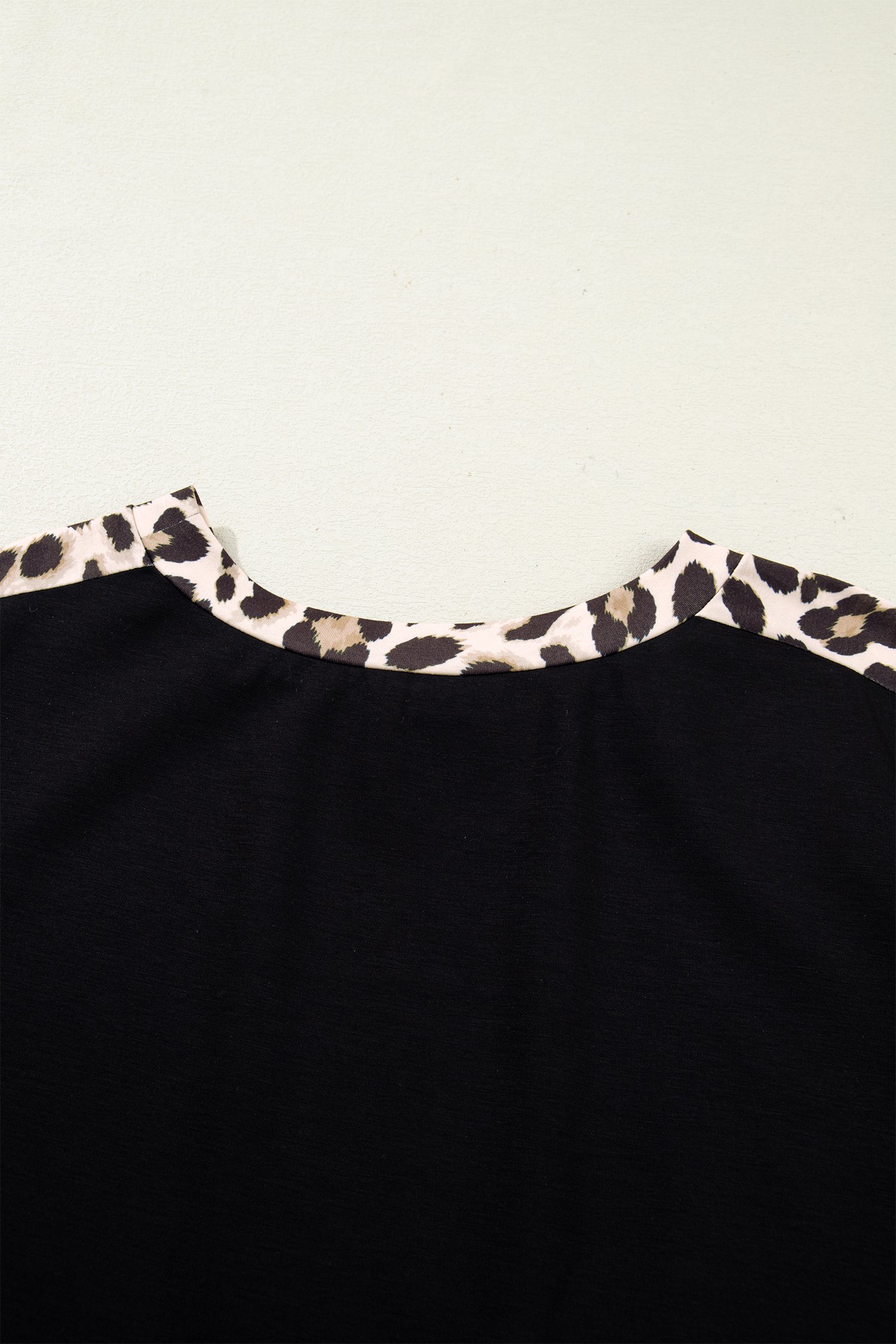 Black Plus Size Leopard Print Patchwork Shift T Shirt Dress with Pockets - Image 7