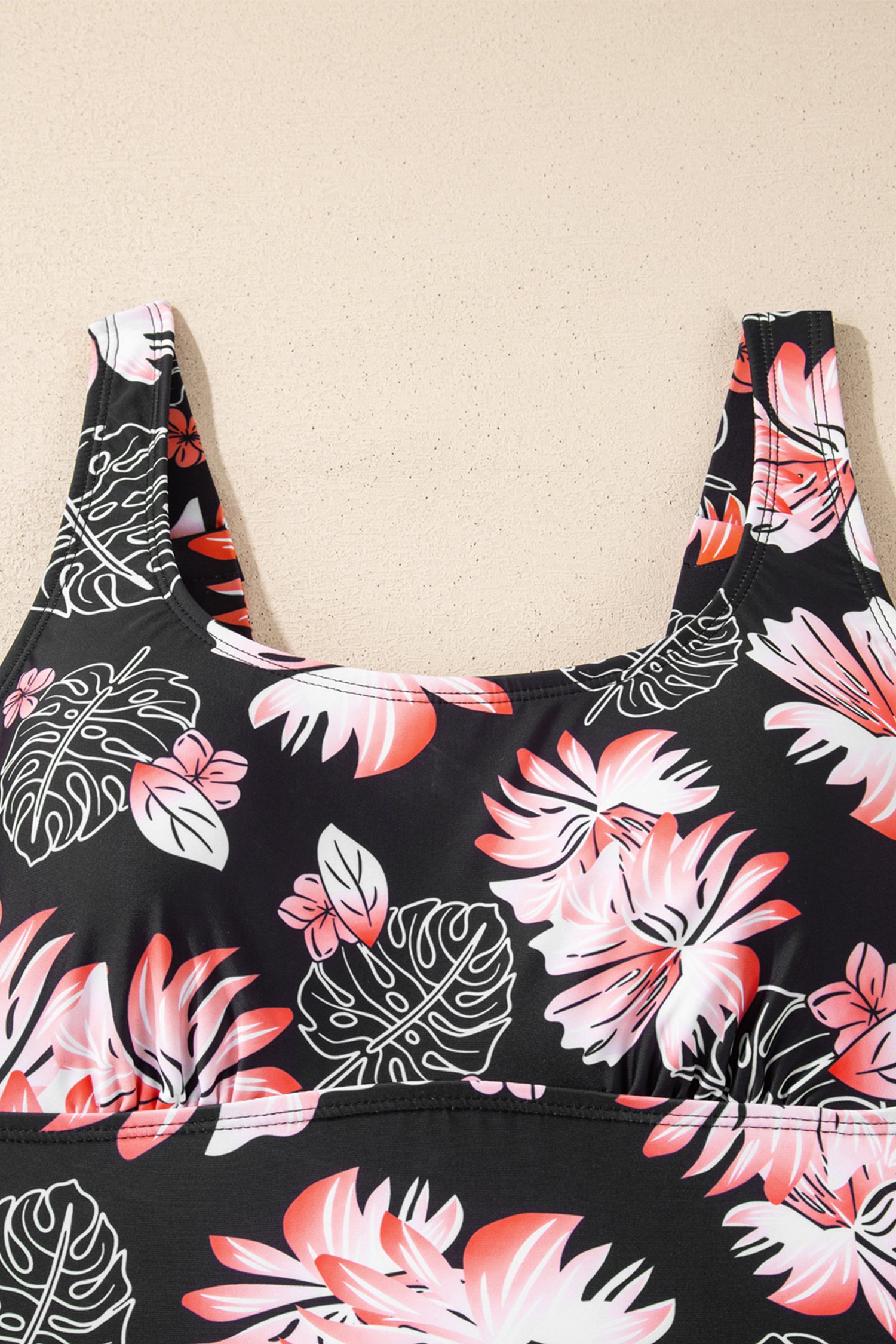 Black Scoop Neck Adjustable Tankini and Matching Skort Bathing Suit - Image 10