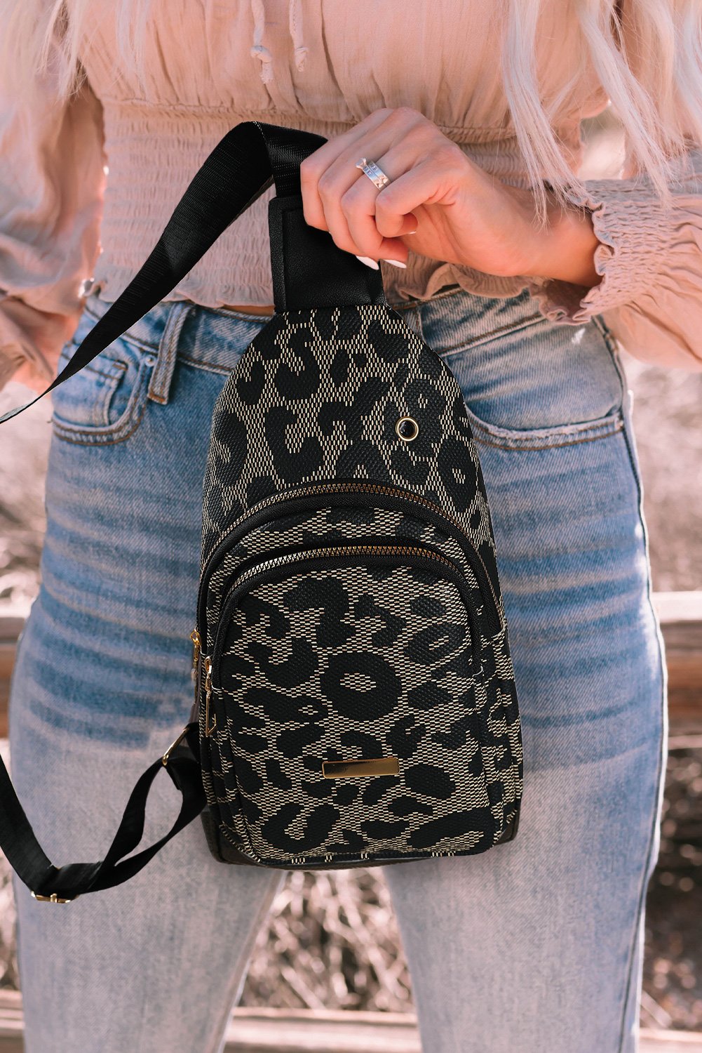 Leopard Print PU Sling Bag - Image 4