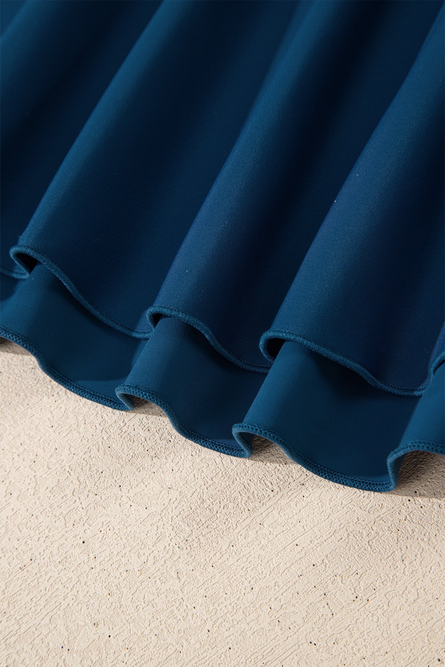 Sail Blue Color Block Patchwork Bow Knot Detail Sleeveless Swim Dress - Image 20