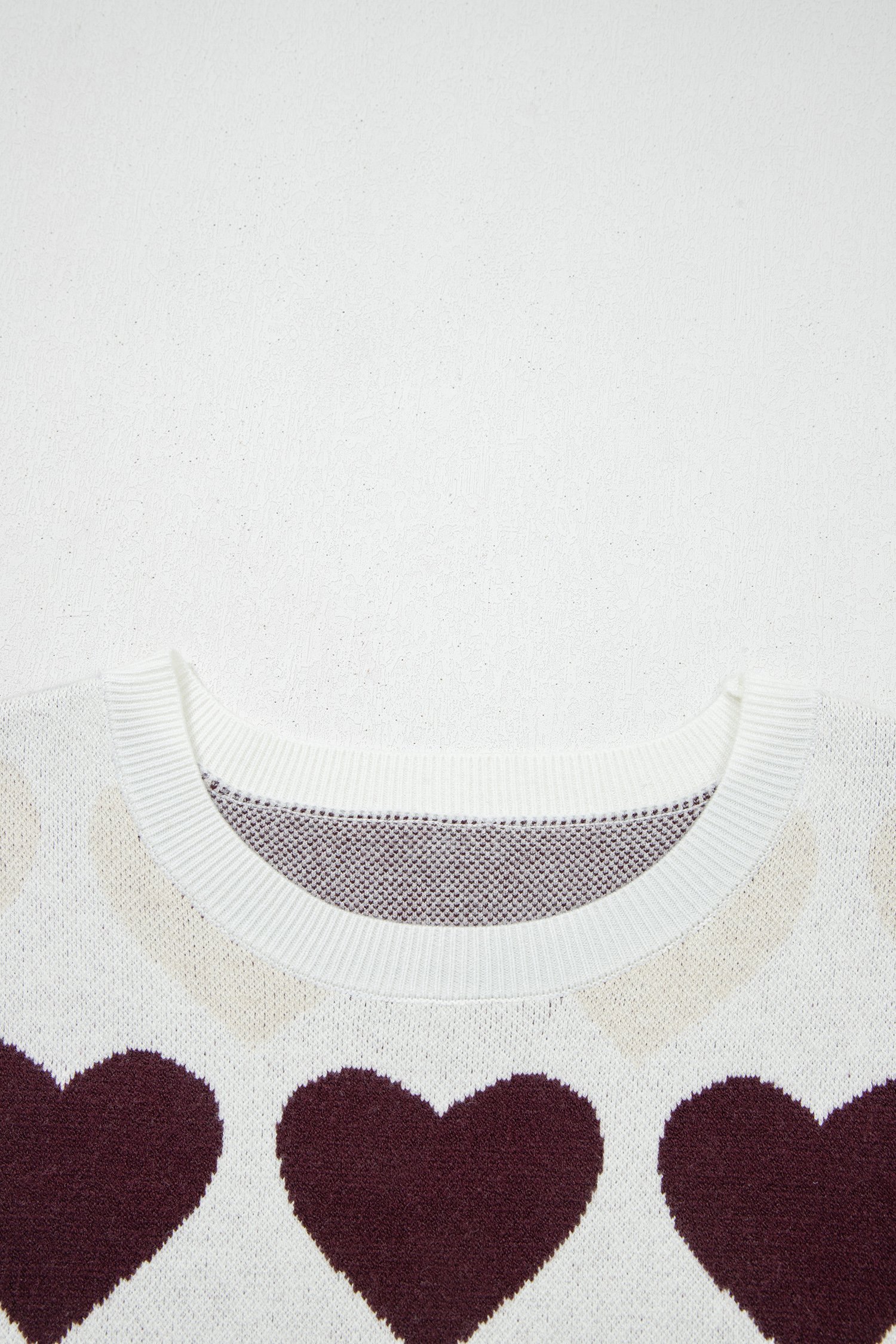 White Valentine Heart Short Sleeve Sweater - Image 7