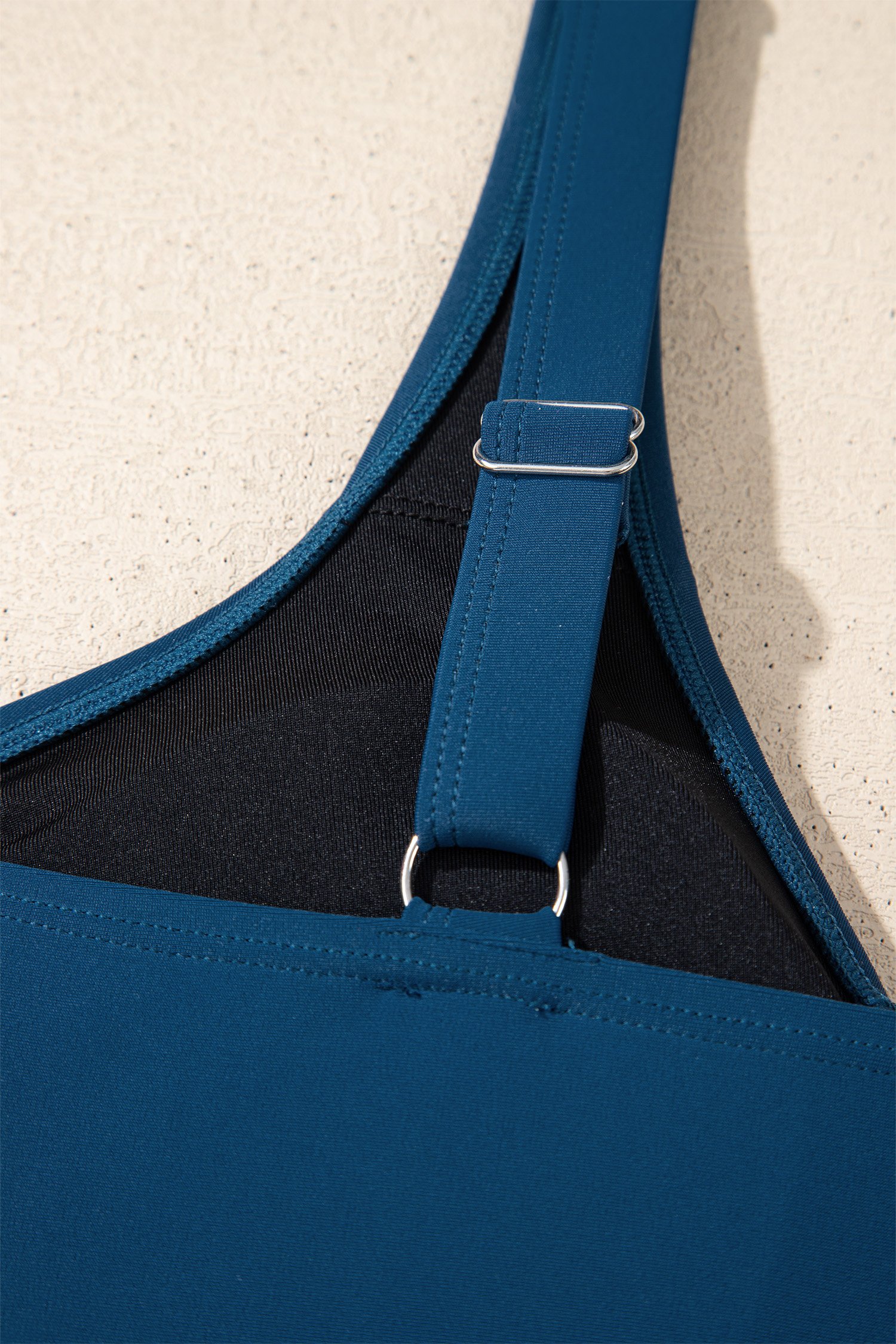 Sail Blue Color Block Patchwork Bow Knot Detail Sleeveless Swim Dress - Image 18