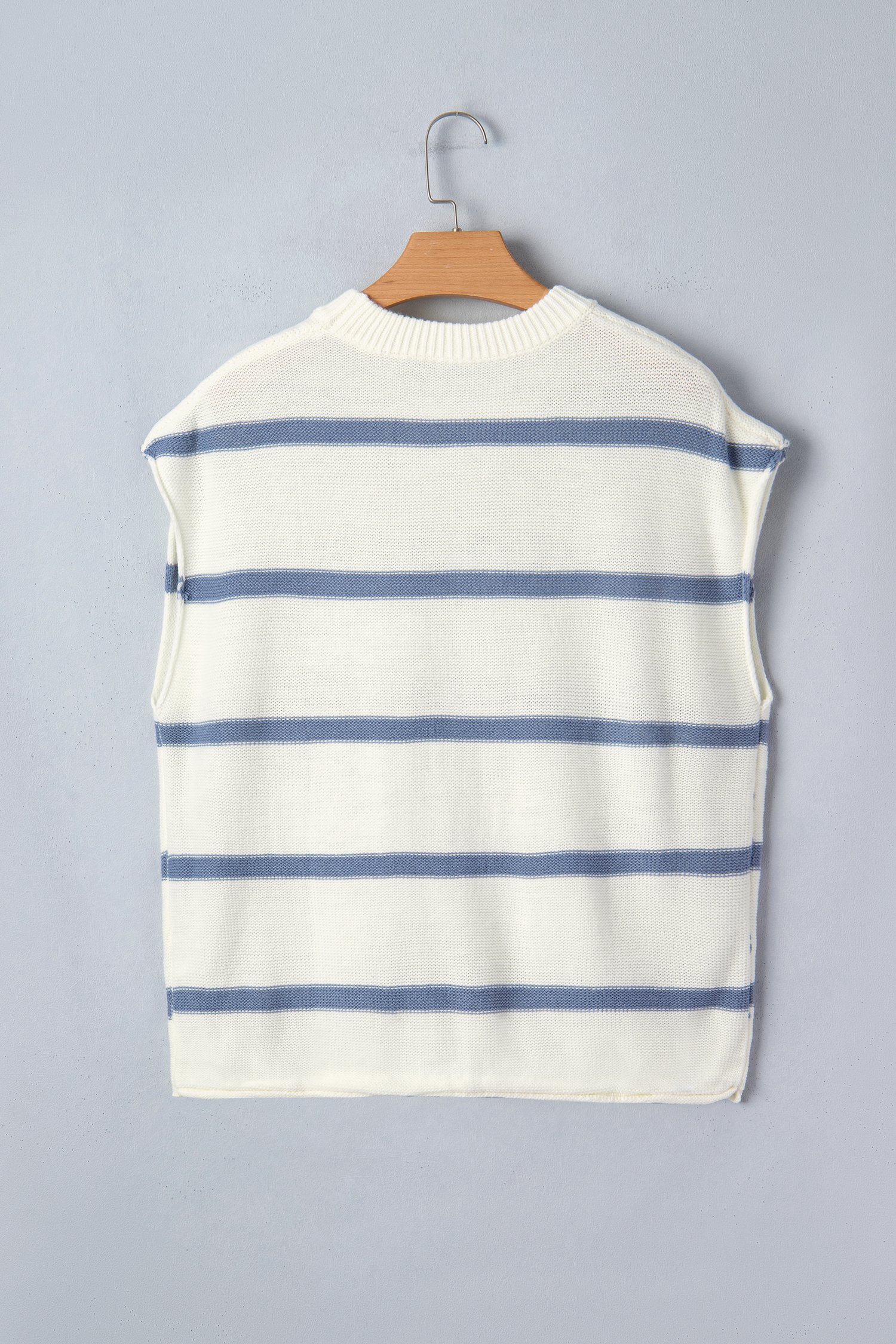 Blue Striped Batwing Sleeve Sweater Tee - Image 10