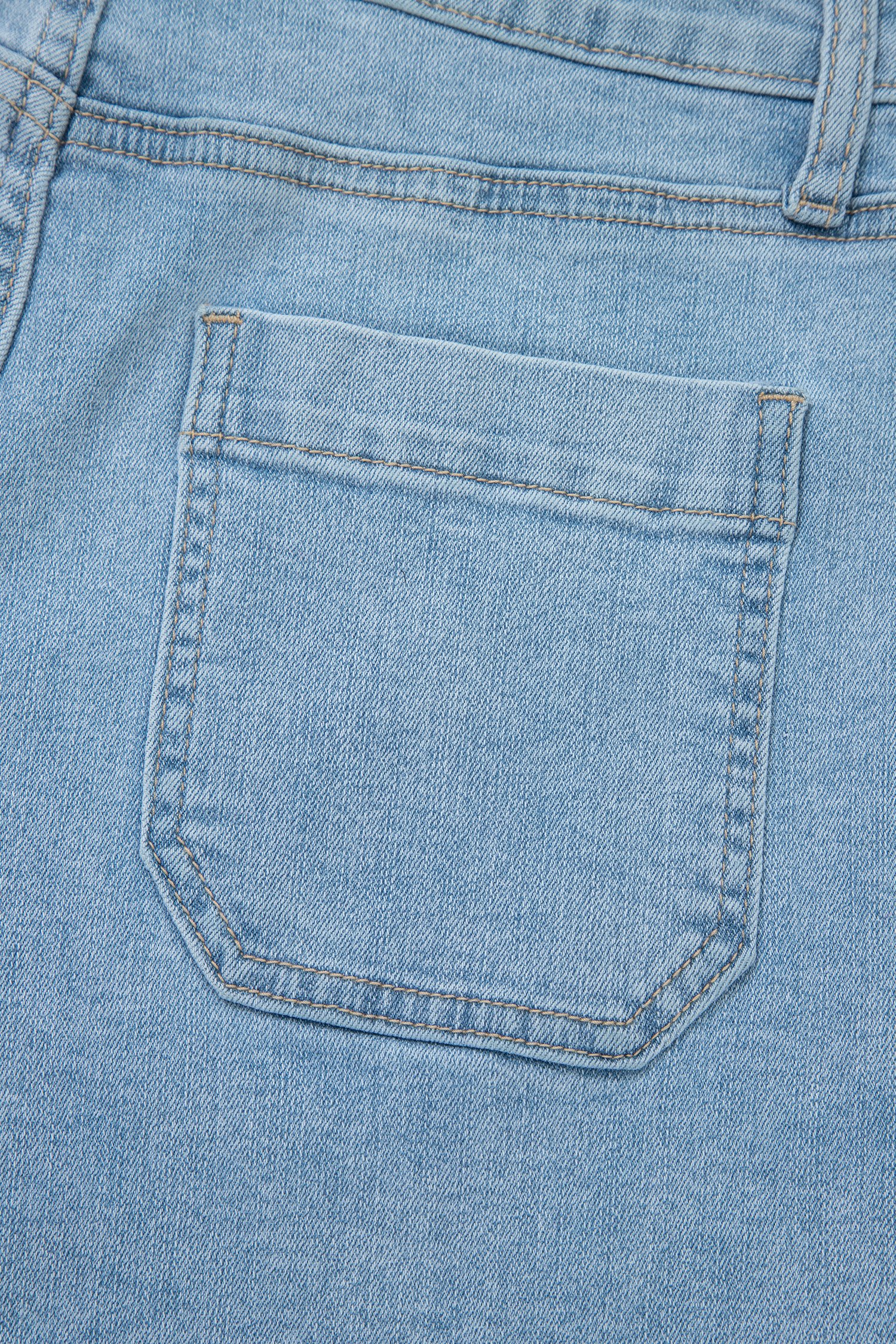 Myosotis High Rise Patch Pocket Denim Shorts - Image 13