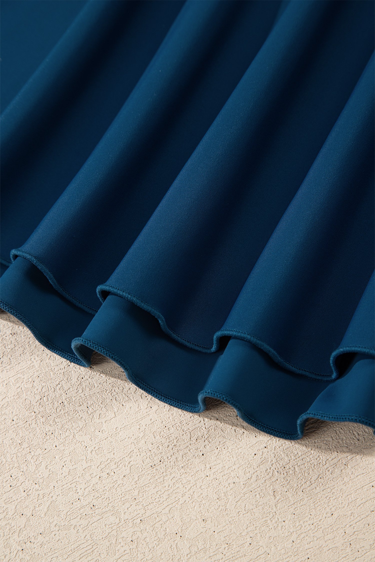 Sail Blue Color Block Patchwork Bow Knot Detail Sleeveless Swim Dress - Image 21