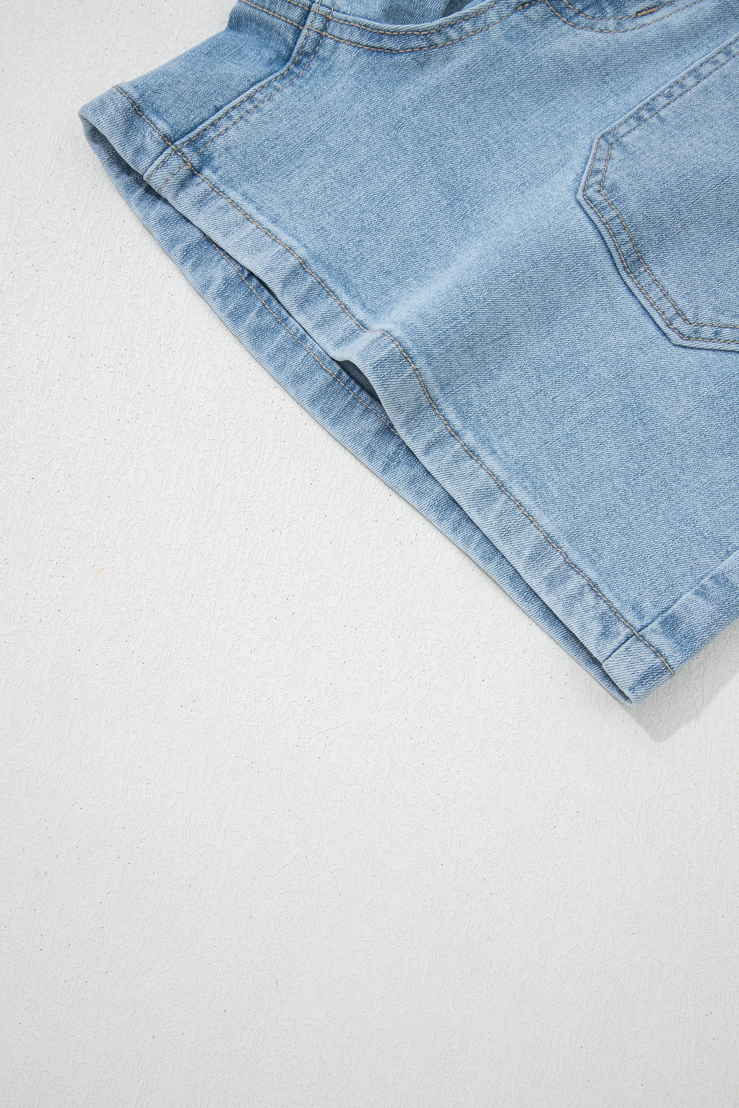 Myosotis High Rise Patch Pocket Denim Shorts - Image 9