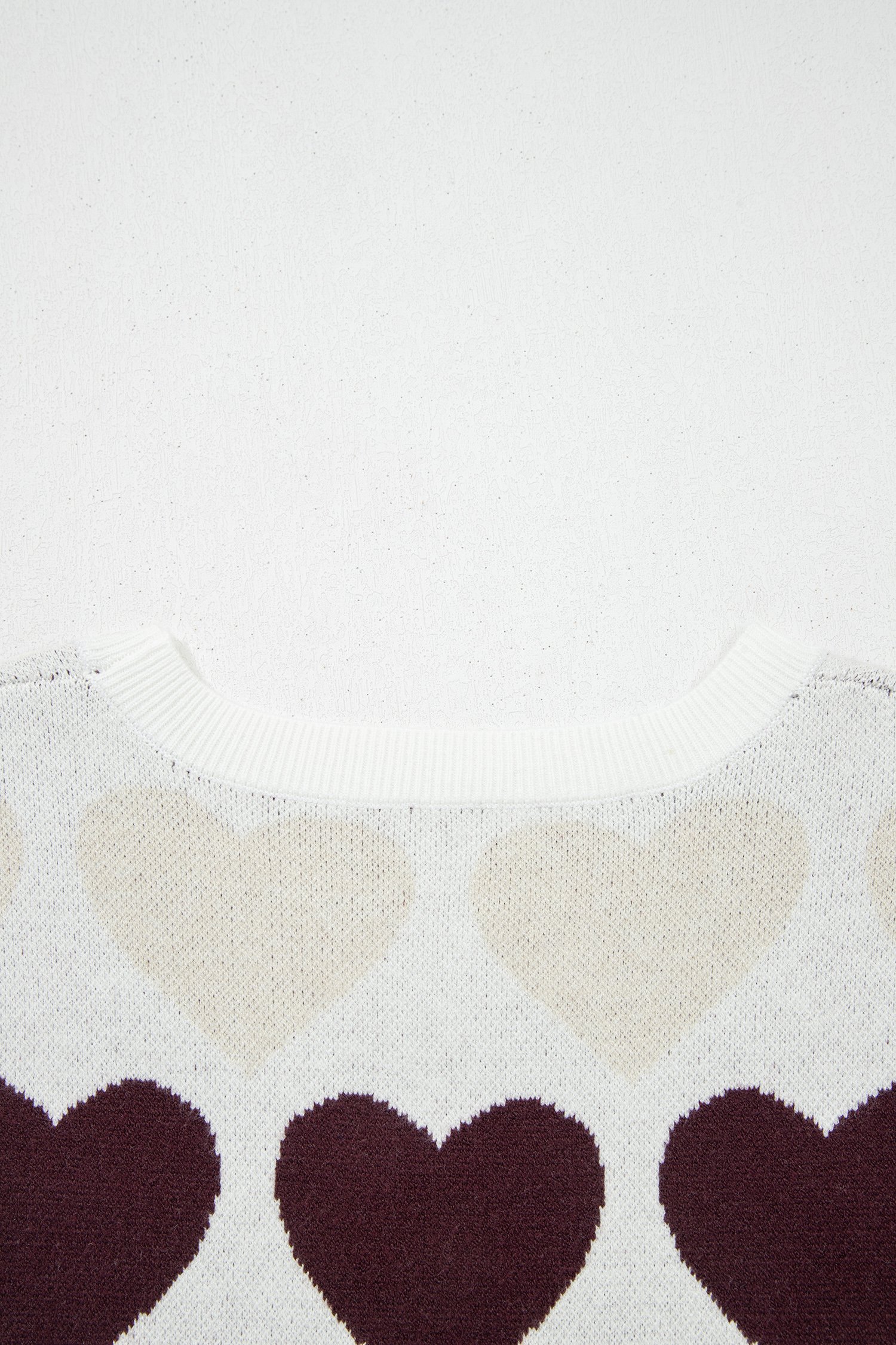 White Valentine Heart Short Sleeve Sweater - Image 8