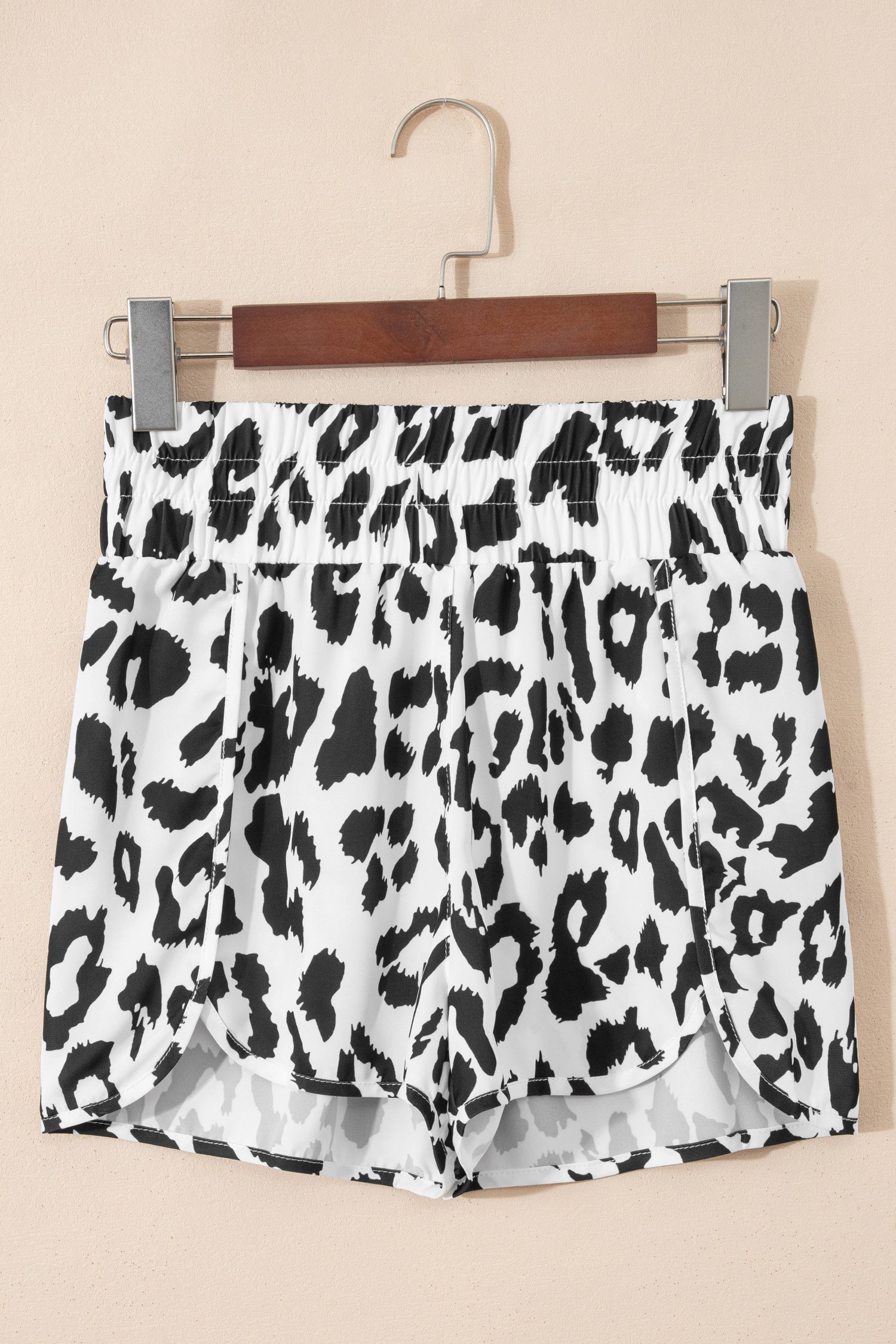 White Leopard High Waisted Athletic Shorts - Image 9