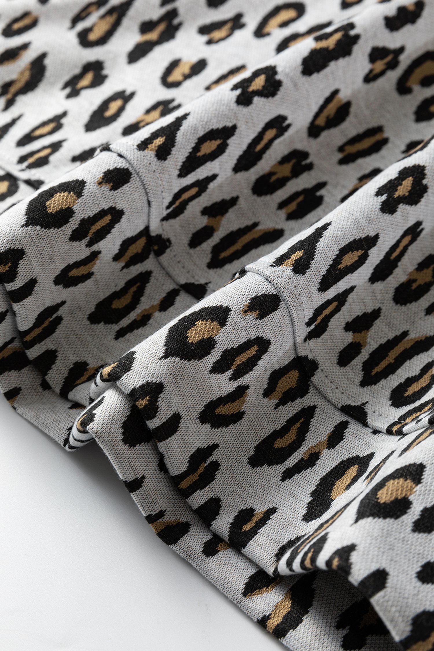 Beige Leopard Print Casual Tee and Pants 2pcs Outfit - Image 11